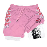 One Piece Doflamingo Gym Shorts 3D Print 2 In 1