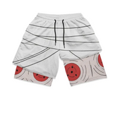 Danzon Sharingan Gym Shorts 3D Print 2 In 1