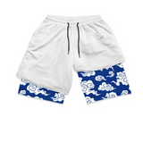 Blue Cloud Anime Gym Shorts  3D Print 2 In 1